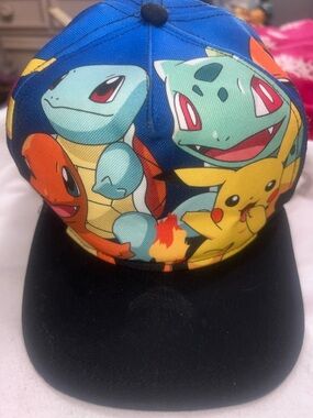 Pokémon Original Starters Youth Snap Back Hat- Pikachu Bulbasaur Charmander